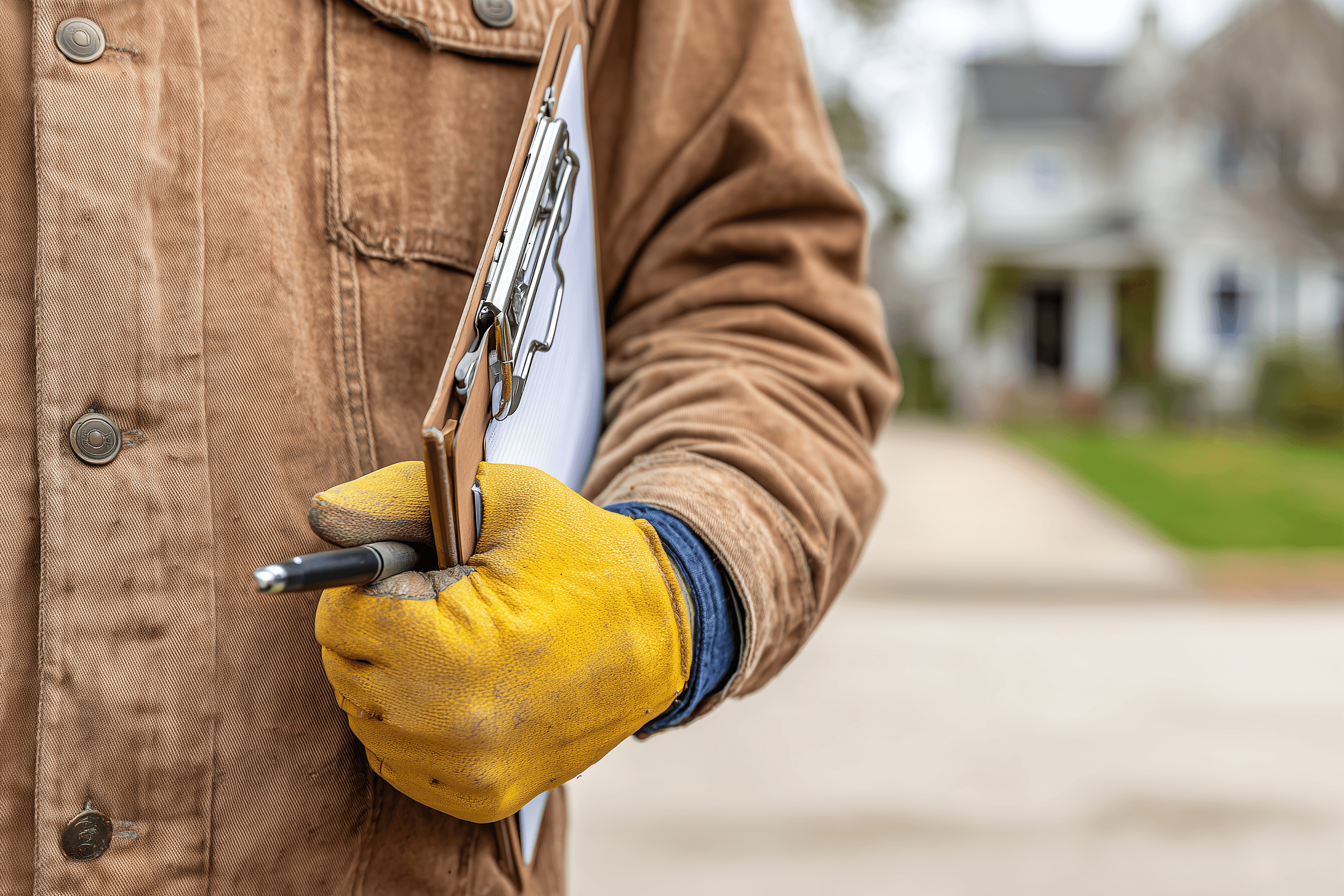 Technician reviewing a job checklist on a clipboard