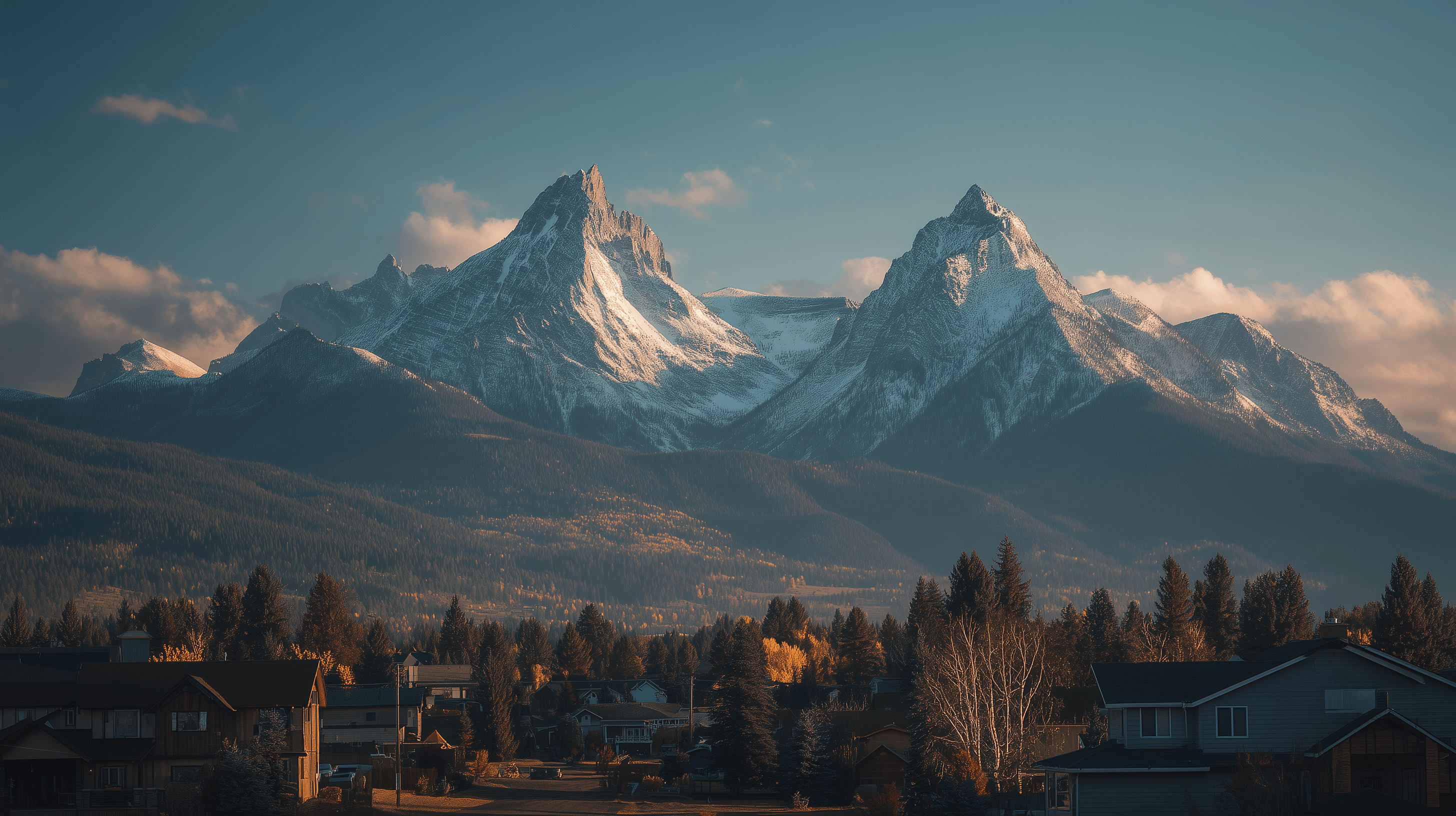 Kalispell Montana neighborhood with Flathead Valley mountain backdrop